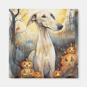 Aimant Halloween Greyhound Avec La Peur Citrouille