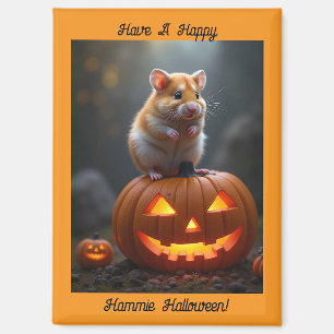 Aimant Halloween Hamster Et Citrouilles