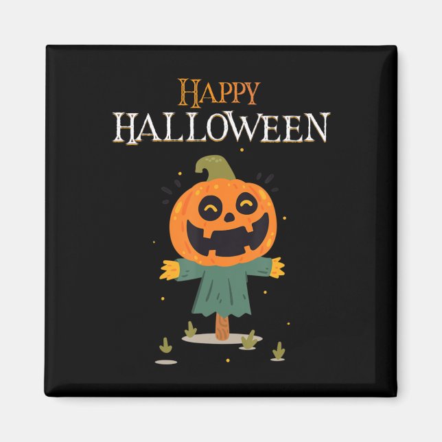 Aimant Halloween heureux citrouille (Devant)