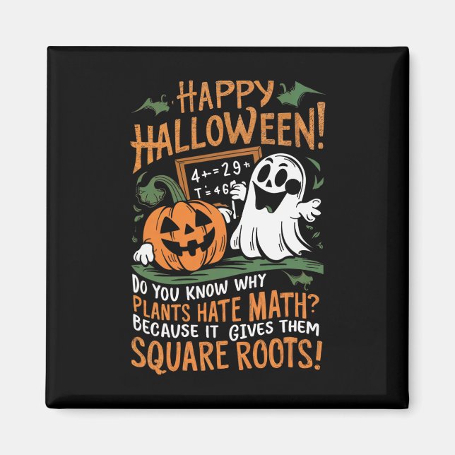 Aimant Halloween heureux - Math Professeur scientifique F (Devant)