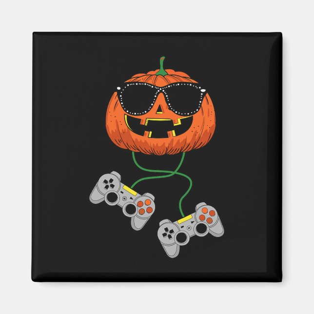 Aimant Halloween Jack-o'-lantern Gamer Boys Enfants Homme (Devant)