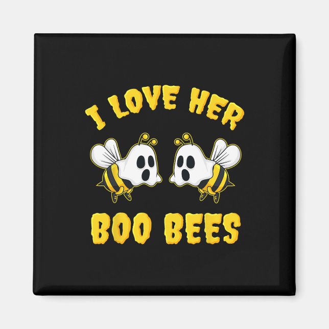 Aimant Halloween J'Aime Son Boo Bees Fun (Devant)
