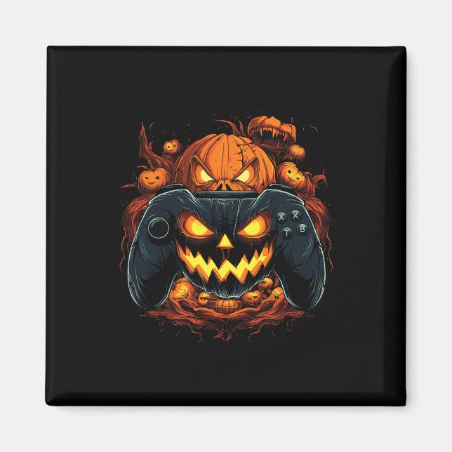 Aimant Halloween Jeu Jack-o'-lantern Citrouille Face cont (Devant)
