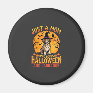 Aimant Halloween Labrador Maman Sorcière Chien Design_1