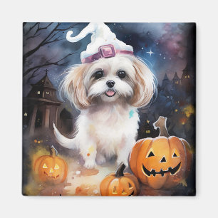 Aimant Halloween Malti Tzu Avec Peur Citrouille