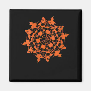 Aimant Halloween Mandala Spider Witch Ghost Skull
