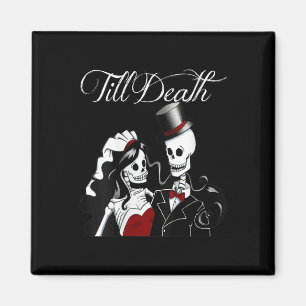 Aimant Halloween Mariage gothique mariée Groom Skelet