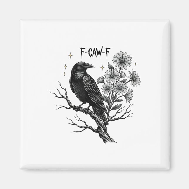 Aimant Halloween noir crow F-caw-f _1 (Devant)