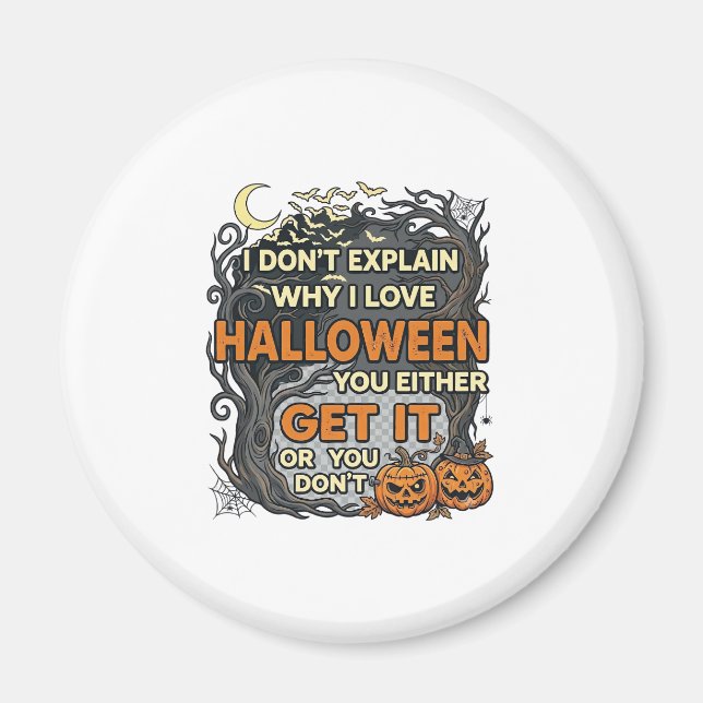 Aimant Halloween Obtenez-le Arbre Épouvantable Citrouille (Devant)