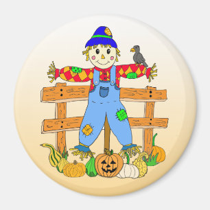 Aimant Halloween ou automne de l'épouvantail blanc mou