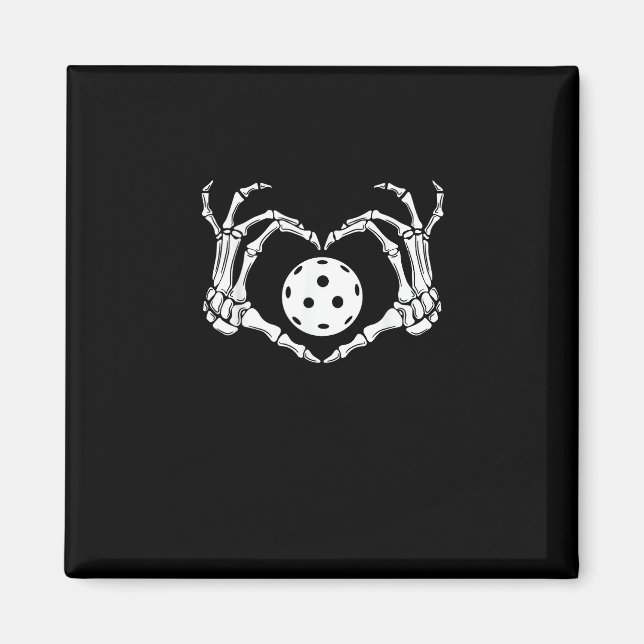 Aimant Halloween Pickle Skeleton Mains de coeur (Devant)