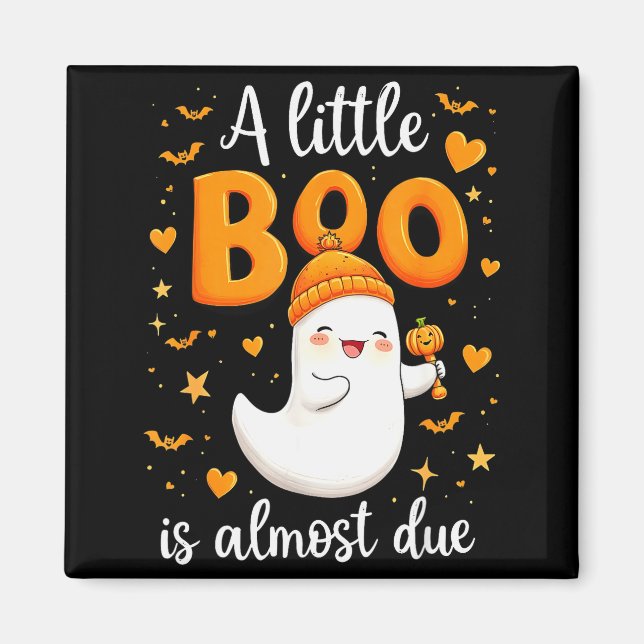 Aimant Halloween Pregnancy Announcement A Little Boo Is A (Devant)