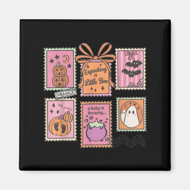 Aimant Halloween Pregnancy Announcement Funny Ghost Baby  (Devant)
