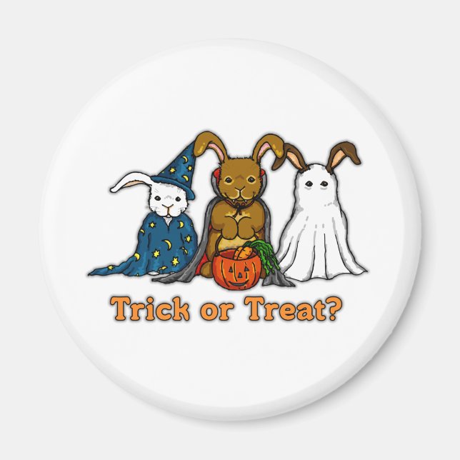 Aimant Halloween Rabbits Trick ou le traitement (Devant)