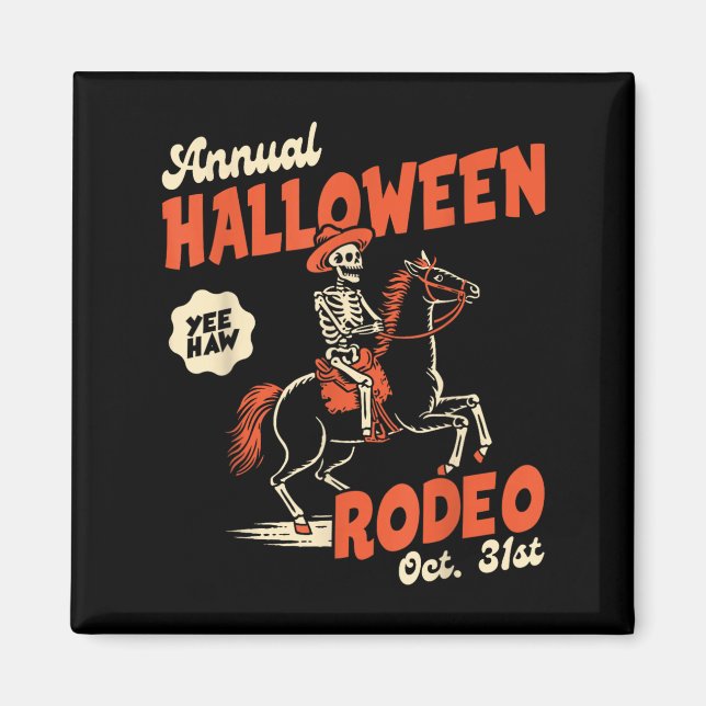 Aimant Halloween Rodeo Horse Western Cowboy Fall Autumn S (Devant)