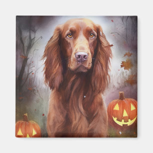 Aimant Halloween Rouge irlandais Setter avec la peur Citr