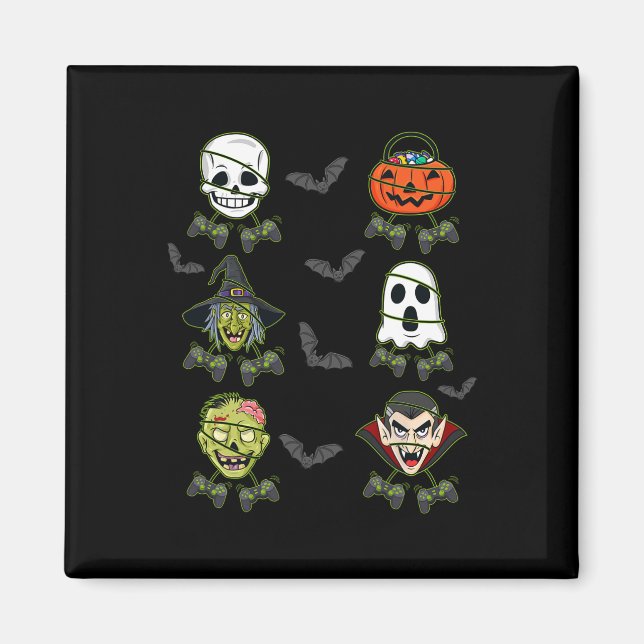 Aimant Halloween Skeleton Jeu sorcière Vampire Zombie Boy (Devant)