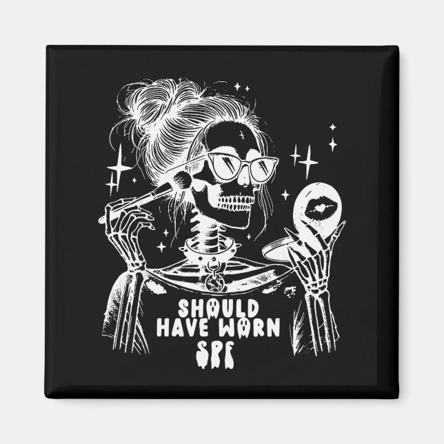 Aimant Halloween Skin Care Esthetician Skeleton Skin Esth (Devant)