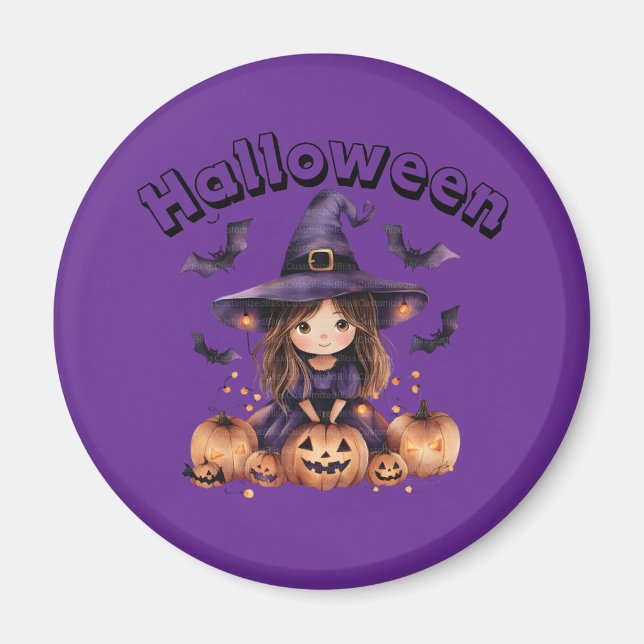 Aimant Halloween sorcière (Devant)