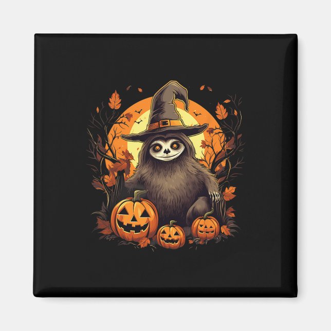 Aimant Halloween sorcière éffrayante Sloth (Devant)
