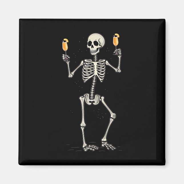 Aimant Halloween Squelette Boire Peach Bellini Tail (Devant)