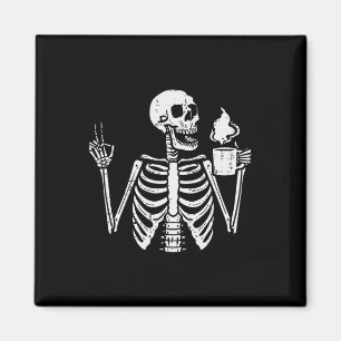 Aimant Halloween Squelette Café Paix Costume amusant Homm