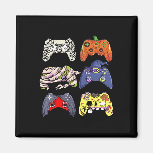 Aimant Halloween squelette Zombie sorcière contrôleur mam (Devant)