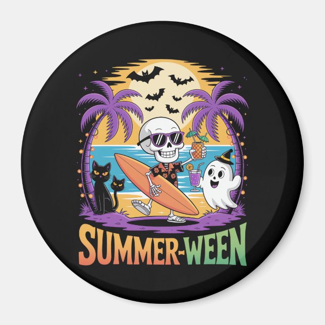 Aimant Halloween Squelettique de Summerween (Devant)
