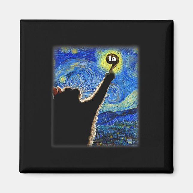 Aimant Halloween Starry Night Cat Comma La Kamala Harris (Devant)