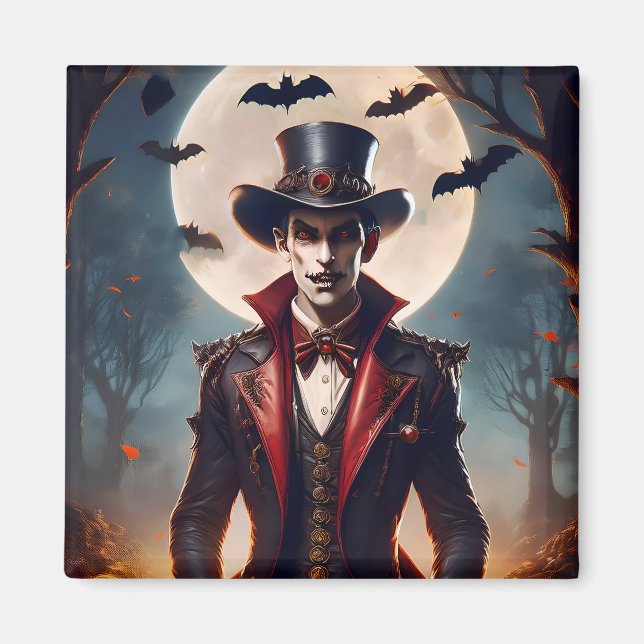 Aimant Halloween Steampunk Gothique Zombie Vampire (Devant)