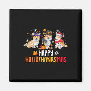 Aimant Halloween Thanksgiving Noël Funny Corgi Chiens