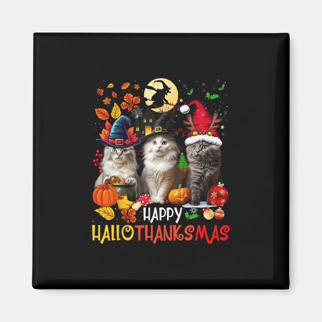 Aimant Halloween Thanksgiving Noël Joyeux Hallothanks (Devant)