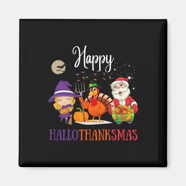 Aimant Halloween Thanksgiving Noël Joyeux Hallothanks (Devant)
