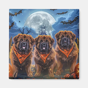 Aimant Halloween Tibétain Mastiff Éffrayant
