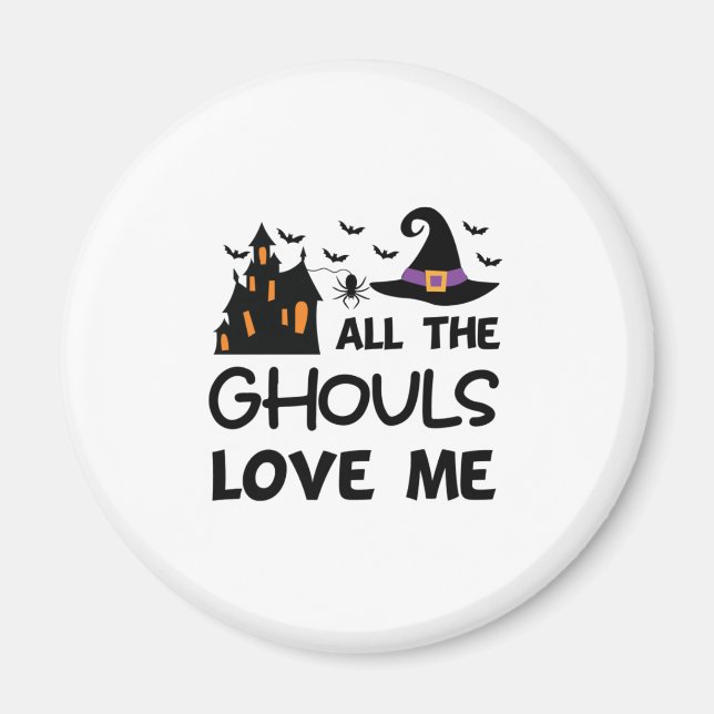Aimant Halloween Tous Les Gouls M'Aiment Anniversaire (Devant)