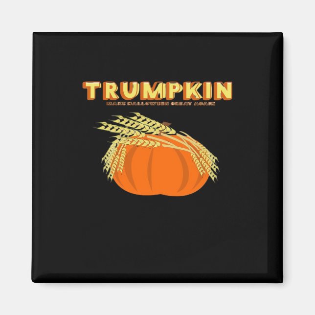 Aimant Halloween Trumpkin Donald Funny Citrouille faire H (Devant)
