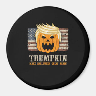 Aimant Halloween Trumpkin Vintage Us Drapeau drôle