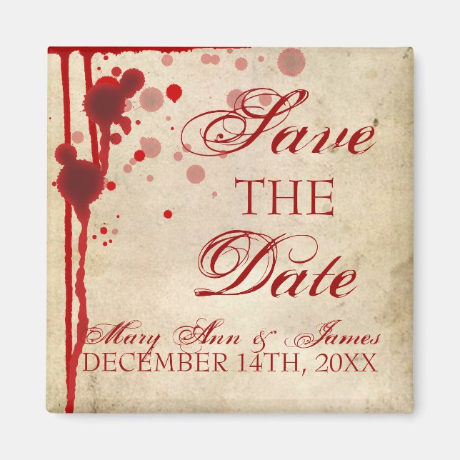 Aimant Halloween Vampire Enregistrer La Date Fake Blood R (Devant)