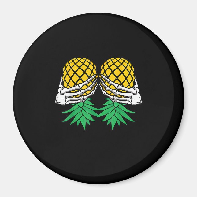 Aimant Halloween vers le haut vers le bas de l'ananas squ (Devant)