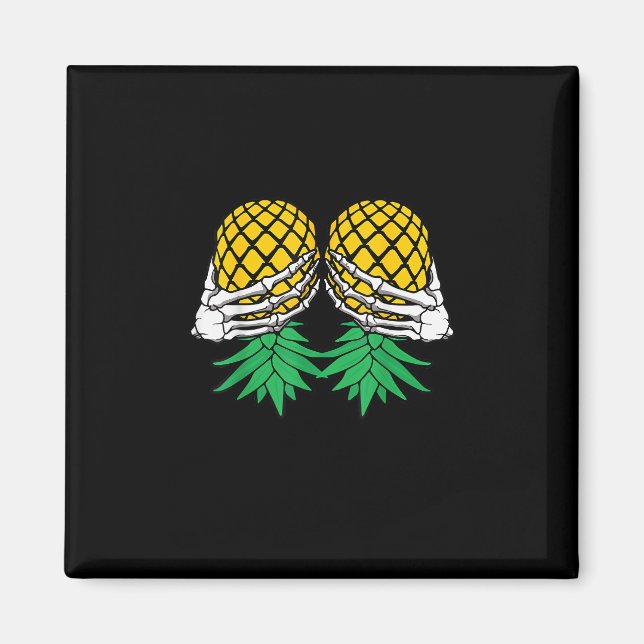 Aimant Halloween vers le haut vers le bas de l'ananas squ (Devant)