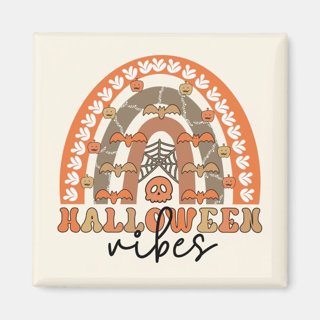 Aimant Halloween Vibes Boho Arc-en-ciel Automne Halloween (Devant)