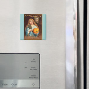 Aimant Halloween Vintage dame avec miroir