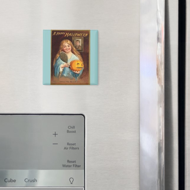 Aimant Halloween Vintage dame avec miroir (In situ (réfrigérateur))