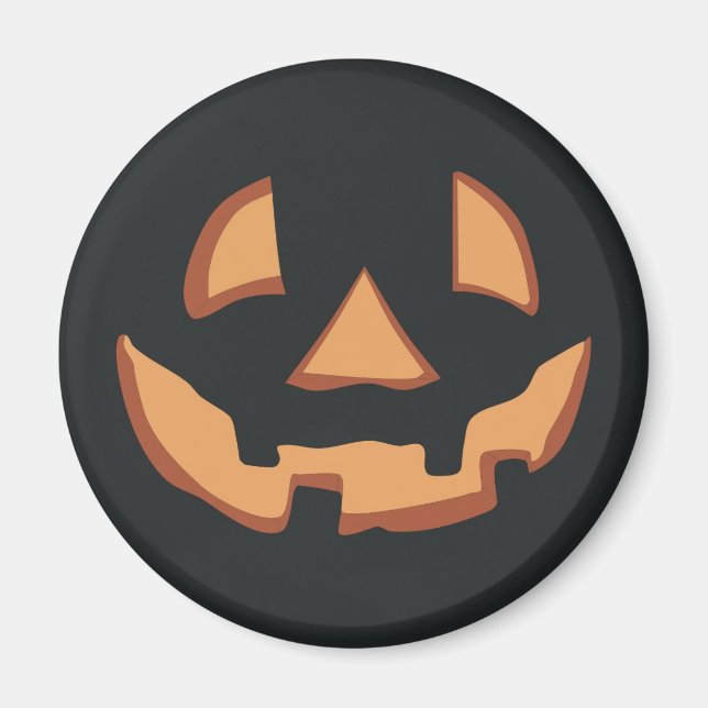 Aimant Halloween - visage de citrouille (Devant)