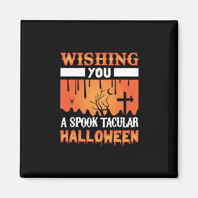 Aimant Halloween Vous Souhaite Une Halloween Éffrayante (Devant)