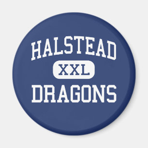 Aimant Halstead - Dragons - Lycée - Halstead Kansas
