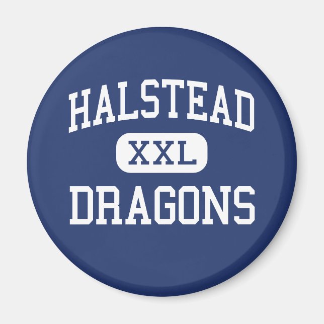Aimant Halstead - Dragons - Lycée - Halstead Kansas (Devant)