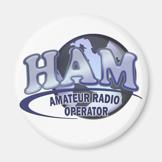 Aimant HAM WORLD LOGO Radio amateur (Devant)