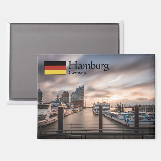Aimant Hambourg Allemagne Souvenir (Recto/Verso)