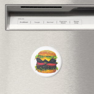 Aimant Hamburger de luxe double au fromage